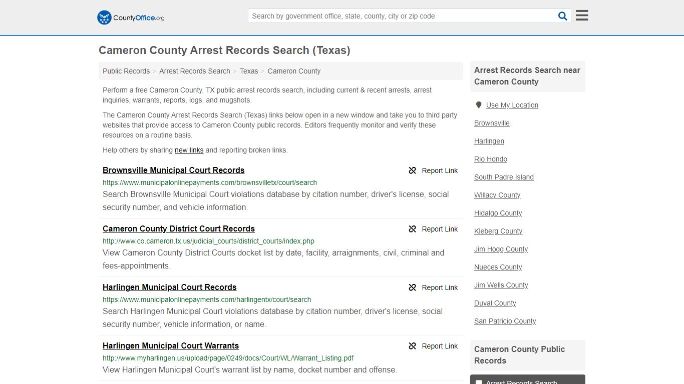 Arrest Records Search - Cameron County, TX (Arrests ...